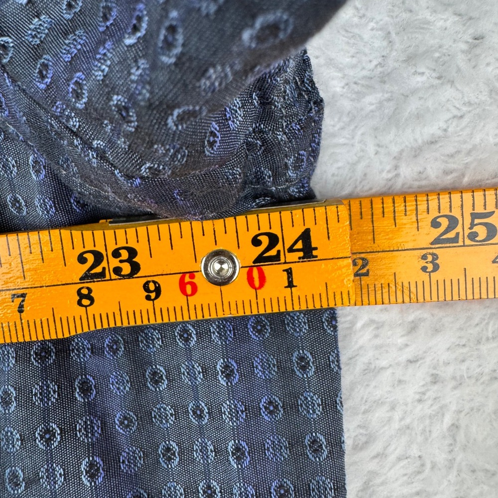 Zanella Button Up Shirt Mens XL Blue Striped Geometric Harold HBD Made In Italy - Picture 8 of 12